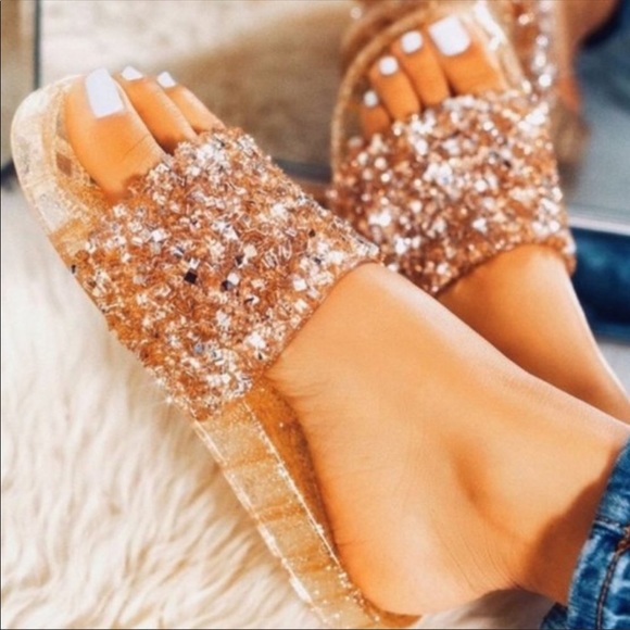 Embellished Sparkle Slides - GOLD🤩 - Picture 6 of 8